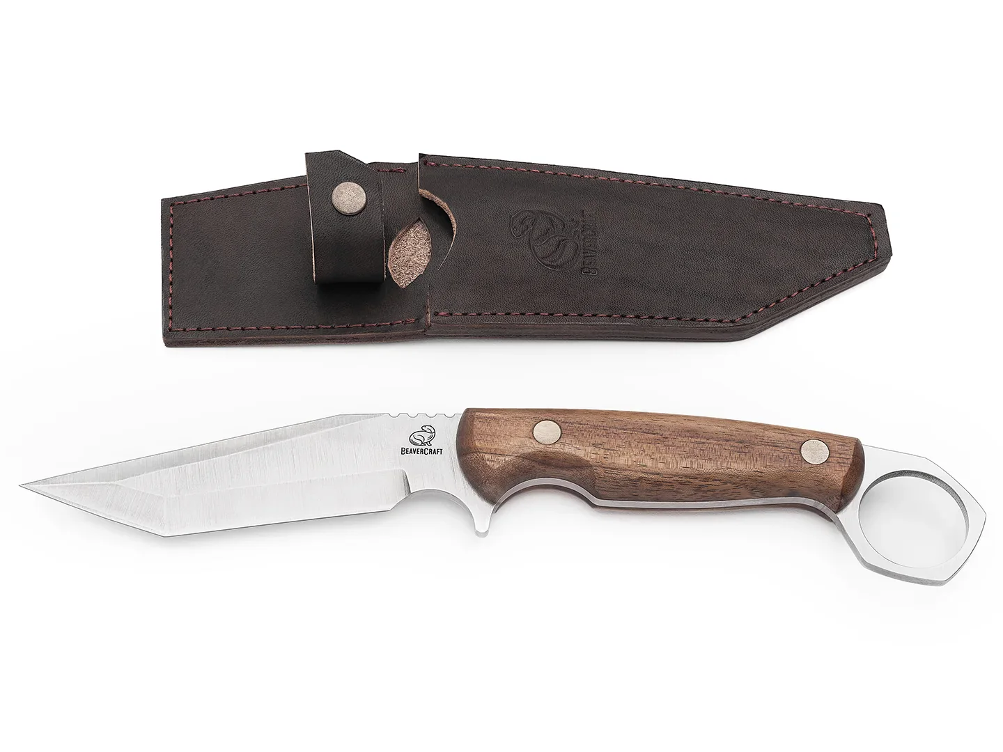 Cutite Bushcraft - CGK1 – Cutit de Camping, Teaca Piele,  26 cm