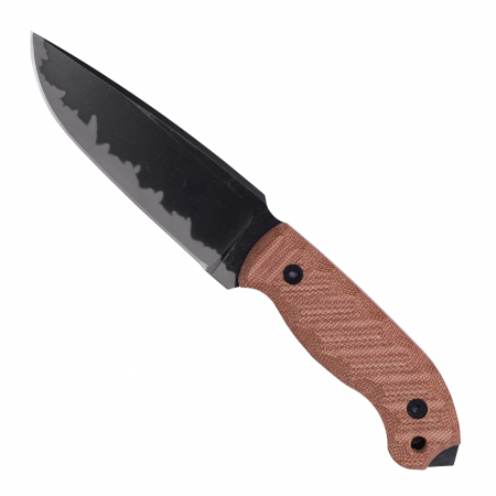 Cutite Bushcraft - Cutit American Winkler, Camping & Drumetie, Otel Carbon A2, Maner Micarta, Teaca Piele Artificiala, 23 cm