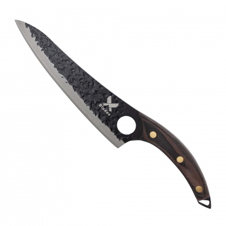 Cutit Anteater, Bucatarie & Camping, Finisaj Black Hammered, Otel 3Cr13Mov, Maner Lemn Pakka, 29 cm [0]