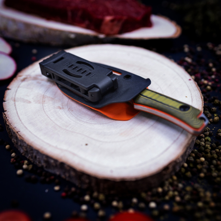 Cutit KDX02, Camping & Drumetie, Otel Inoxidabil 420, Maner Micarta, Teaca Kydex, 16 cm [4]