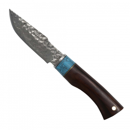 Cutite - Cutit Shark I, Camping & Drumetie, Otel Damasc VG10 Core, Maner Lemn Ebony, 21 cm
