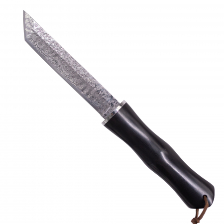 Cutite Japoneze - Cutit Tanto II, Camping & Drumetie, Otel Damasc VG10 Core, Maner Lemn Ebony, 24.5 cm