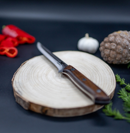 Cutit Trout II, Pescuit & Vanatoare, Finisaj Raw, Otel 5Cr15, Maner Lemn Wenge, 27 cm [7]