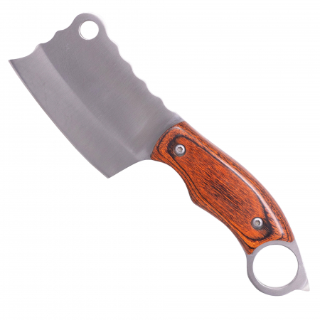 Satare Camping - Mini-Satar Rabbit II, Bucatarie & Camping, Otel Inoxidabil 420, Maner Lemn Pakka, 19.5 cm
