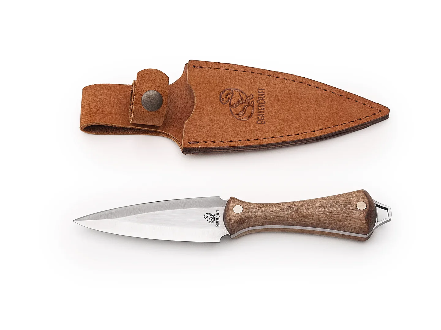 NCK1 – Dagger Neck Knife, Tais Dublu, Teaca Piele, 14.6 cm [0]