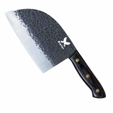 Satare Camping - Satar Bark, Bucatarie & Camping, Finisaj Hammered Mic, Otel 3Cr13, Maner Lemn Pakka, 30 cm