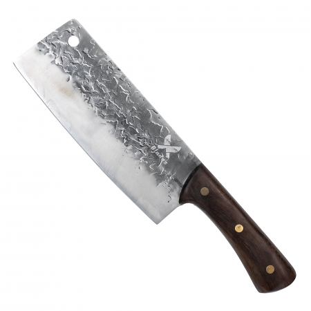 Satare Bucatarie - Satar Hawk, Bucatarie & Camping, Finisaj Hammered, Otel 5Cr15, Maner Lemn Wenge, 30 cm