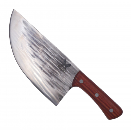 Satare Bucatarie - Satar Icicle, Bucatarie & Camping, Finisaj Wave, Otel 4Cr13Mov, Maner Lemn Rose Wood, 32.5 cm