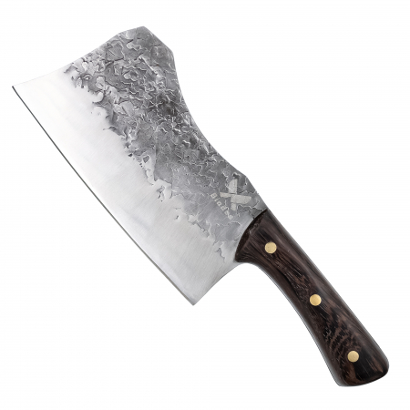 Satare Bucatarie - Satar Zimbru, Bucatarie & Camping, Finisaj Hammered, Otel 5Cr15mov, Maner Lemn Wenge, 29 cm