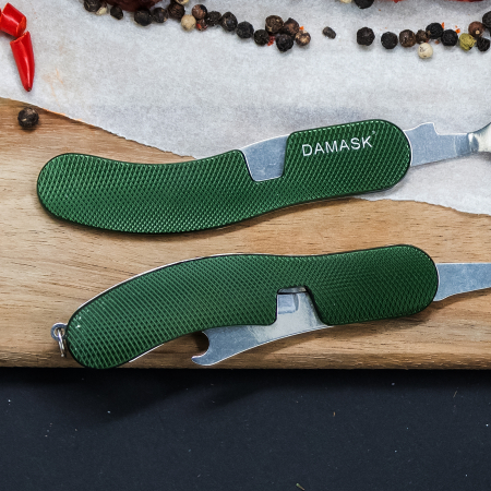 Tacam Pliabil Camping, Lingura, Furculita, Cutit, Desfacator bere, Portabil, Detasabil, Otel Inoxidabil [4]