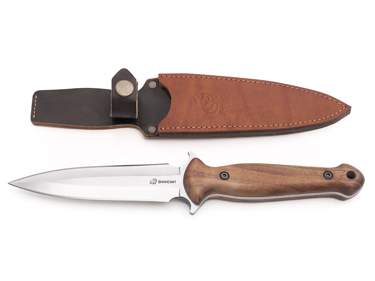Cutite Bushcraft - TLK2 – Cutit Tactic, Tais dublu, Teaca Piele, 28 cm