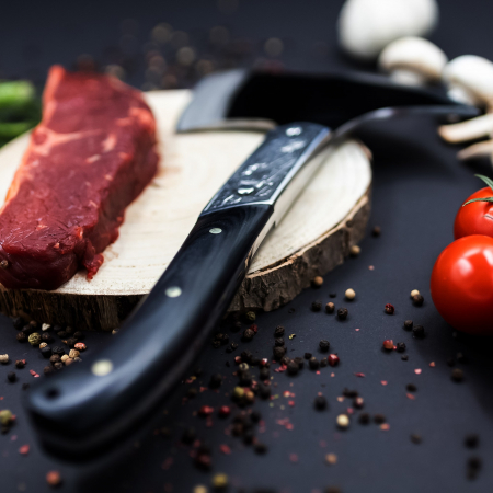 Toporisca Sharp, Camping & Drumetie, Otel Carbon, Maner Lemn Ebony, 31 cm [4]