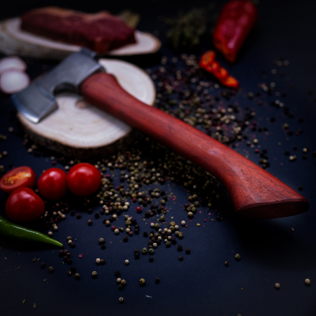 Toporisca SRV01, Gradina & Camping, Forjat Manual, Otel Carbon, Maner Fag, 42 cm [1]