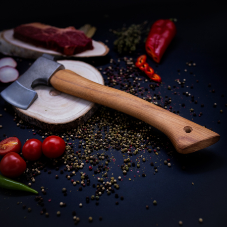 Toporisca SRV01, Gradina & Camping, Forjat Manual, Otel Carbon, Maner Fag, 42 cm [3]