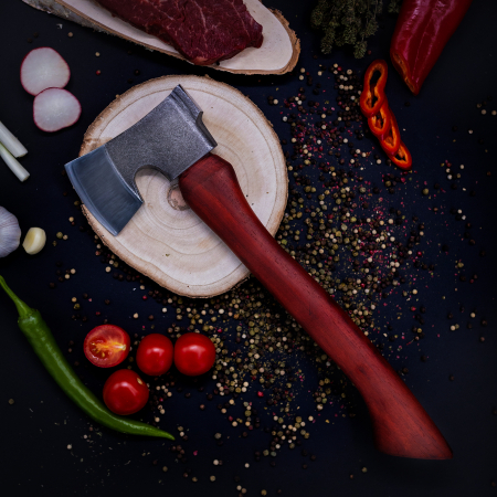 Toporisca SRV01, Gradina & Camping, Forjat Manual, Otel Carbon, Maner Fag, 42 cm [3]