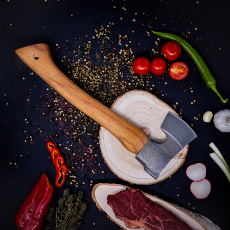 Toporisca SRV01, Gradina & Camping, Forjat Manual, Otel Carbon, Maner Fag, 42 cm [1]