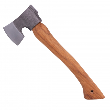 Topoare - Toporisca SRV01, Gradina & Camping, Forjat Manual, Otel Carbon, Maner Fag, 42 cm