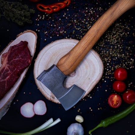 Toporisca SRV01, Gradina & Camping, Forjat Manual, Otel Carbon, Maner Fag, 42 cm [4]