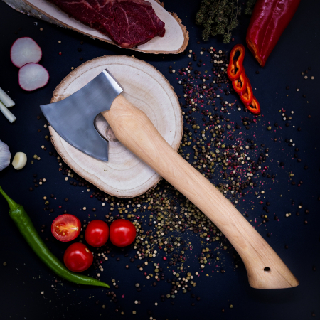 Toporisca SRV02, Gradina & Camping, Forjat Manual, Otel Carbon, Maner Fag, 42 cm [1]