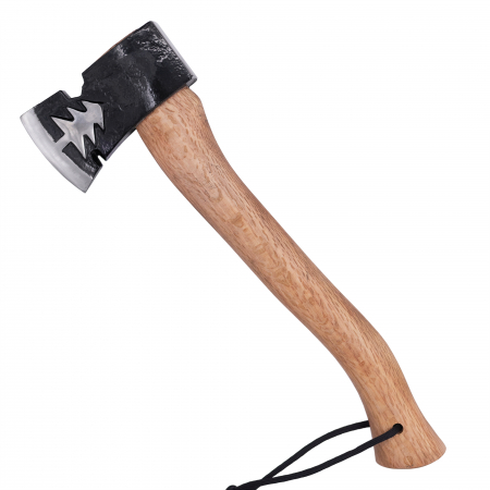 Topoare - Toporisca SRV06, Gradina & Camping, Forjat Manual, Otel Carbon, Maner Fag, 34 cm
