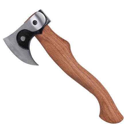 Topoare - Toporisca SRV05, Gradina & Camping, Forjat Manual, Otel Carbon, Maner Fag, 38.5 cm
