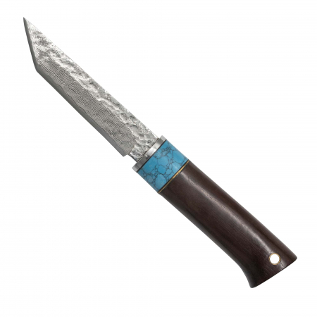 НОЖОВЕ - Shark II Нож, къмпинг и туризъм, сърцевина от дамаска стомана VG10, дръжка от абаносово дърво, 20 cm