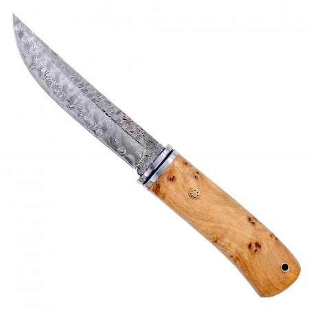 Bushcraft kések - Warrior kés, Hunting & Bushcraft, VG10 damaszkuszi acél, olívafa nyél, 21,5 cm