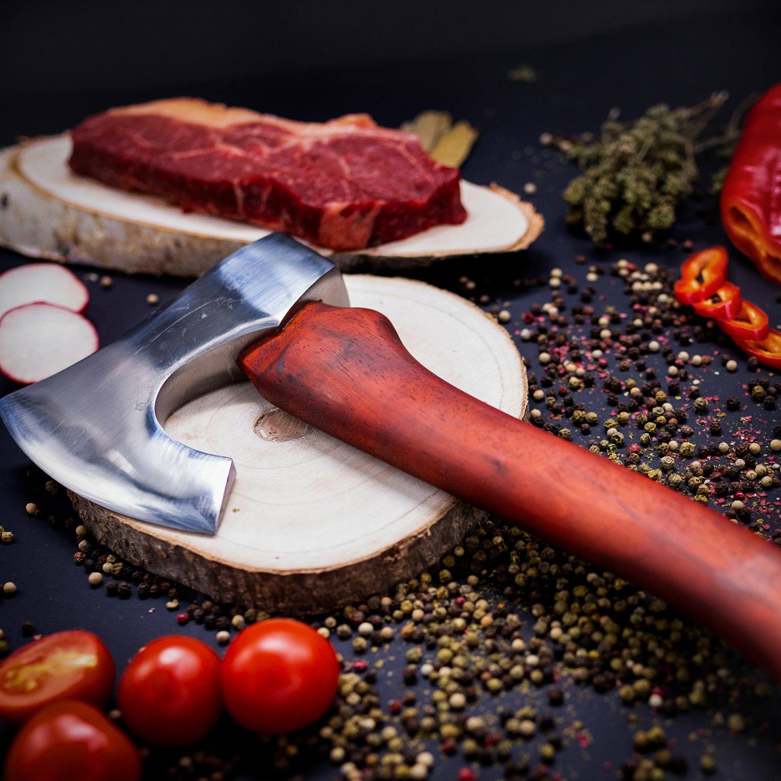 Hatchet SRV04, kert és kemping, kézi kovácsolt, szénacél, bükk fogantyú, 42 cm [2]