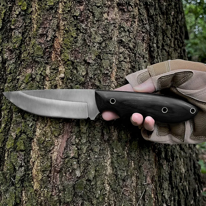 Nůž Camper, Kemping & Turistika, Ocel 3Cr13, Rukojeť z Černého Dřeva, 22 cm [2]