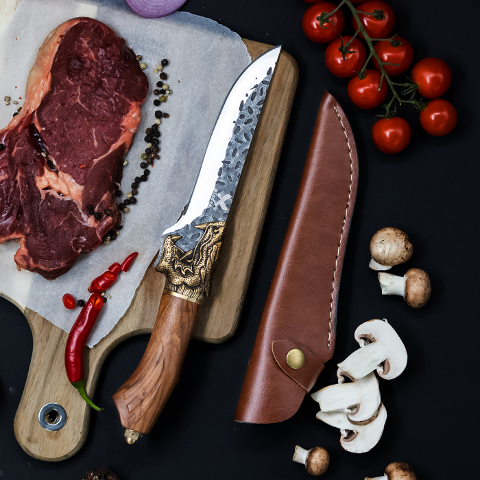 Nůž Golden Dragon I, povrch s kladivem, ocel 7Cr17, rukojeť z růžového dřeva, 29,5 cm, Blades® [2]