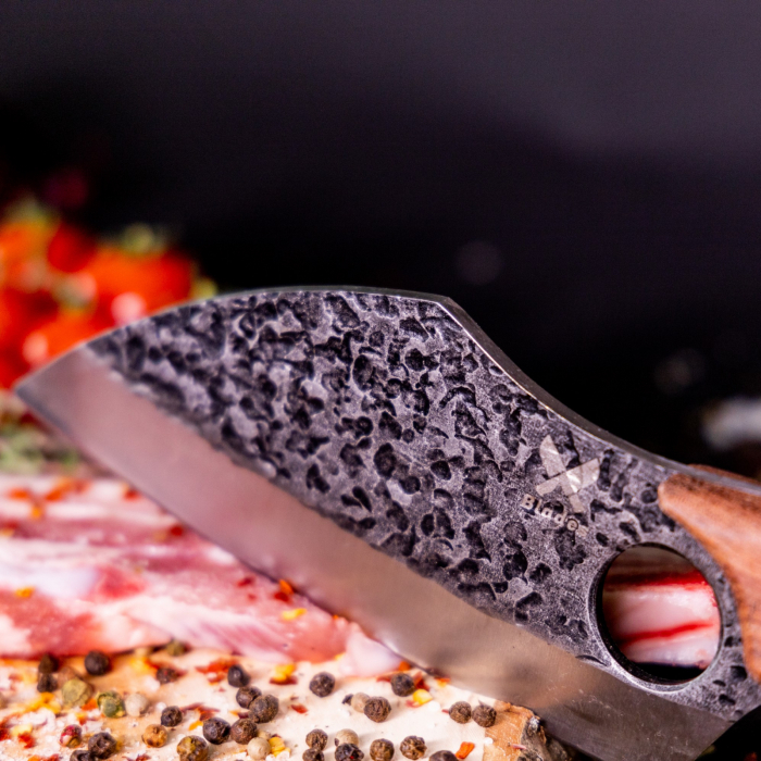 Japonský sekáček, povrch s kladivem, ocel 4Cr13, rukojeť z růžového dřeva, 27 cm, Blades® [7]