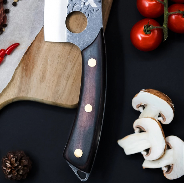 Sekáček Calf, povrchová úprava s kladivem, ocel 3Cr13Mov, dřevěná rukojeť Pakka, 29 cm [7]