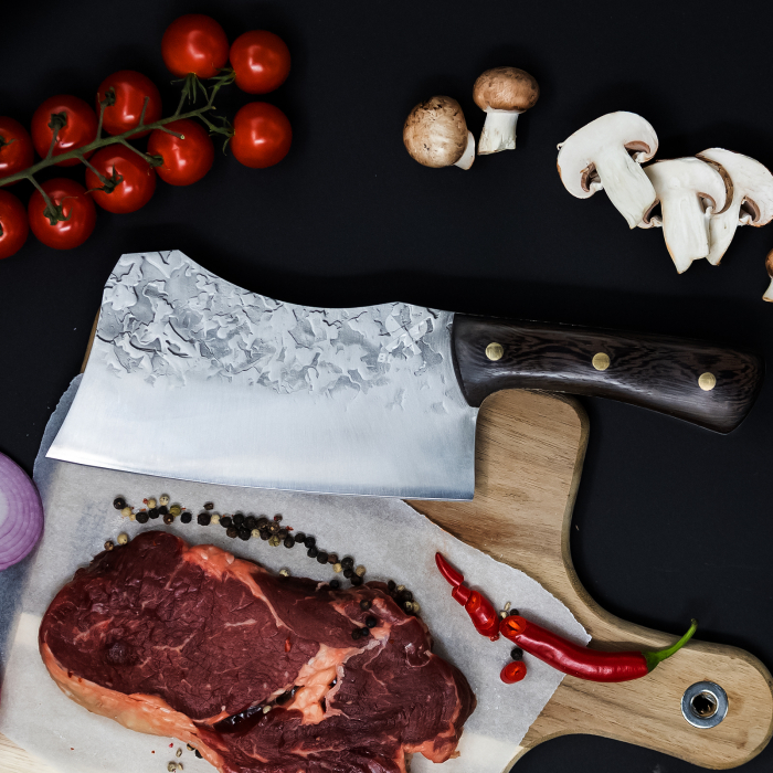 Zimbru Sekáček, Hammered Finish, Ocel 5Cr15, Dřevěná rukojeť Wenge, 29 cm, Blades® [2]