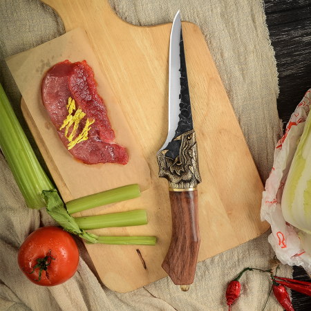 Nůž Golden Dragon III, Hammered Finish, ocel 7Cr17, rukojeť z palisandru, 28,5 cm, Blades® [3]