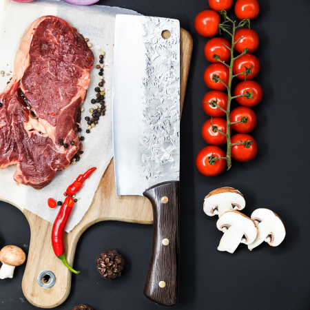 Hawk Sekáček, Hammered Finish, ocel 5Cr15, dřevěná rukojeť Wenge, 30 cm, Blades® [1]