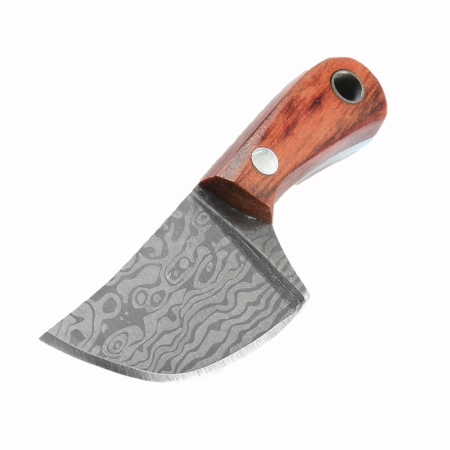 Mini nůž na klíče, povrchová úprava damaškovým vzorem, dřevěná rukojeť, pouzdro a krabice v ceně, Blades® [2]