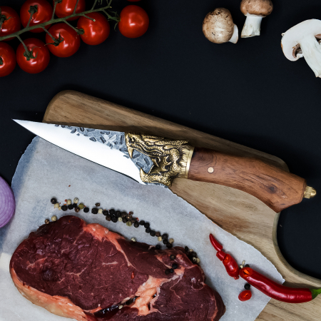 Nůž Golden Dragon IV, Hammered Finish, ocel 7Cr17, rukojeť z palisandru, 26 cm, Blades® [1]