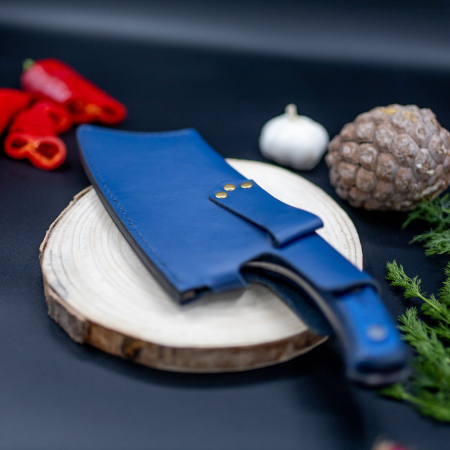 Blue Angus Sekáček, kladivový povrch, ocel 4Cr13Mov, dřevěná rukojeť Pakka, 30,5 cm, Blades® [3]