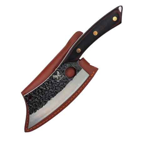 Sekáček Calf, povrchová úprava s kladivem, ocel 3Cr13Mov, dřevěná rukojeť Pakka, 29 cm [1]