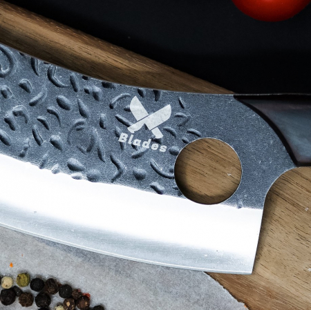 Sekáček Calf, povrchová úprava s kladivem, ocel 3Cr13Mov, dřevěná rukojeť Pakka, 29 cm [5]