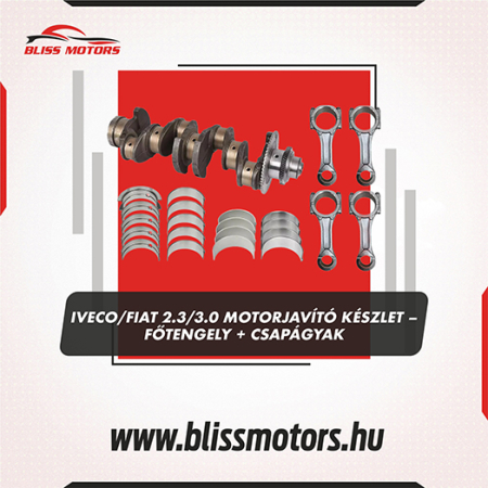 Motorkomponensek - Motorjavító készlet Iveco és Fiat 2.3/ 3.0 motorokhoz - Főtengely + csapágy készlet
