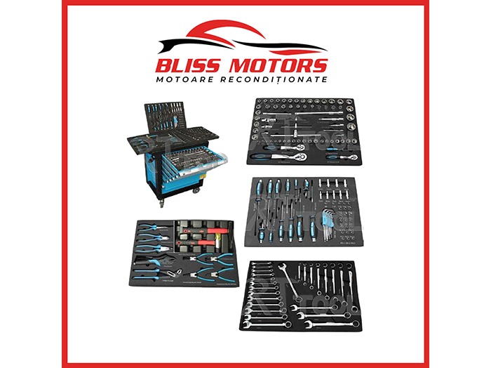 carucior scule RT160A 7 sertare 160 piese blue line profesional [1]