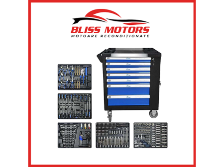 Scule - carucior scule RT244A 7 sertare 244 piese blue line profesional