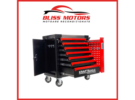 Scule - dulap scule Kraft&Dele KD10496 7 sertare dulap lateral profesional red line