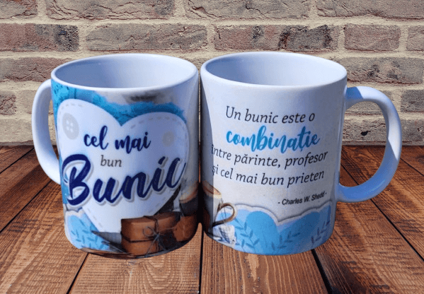 Cana cu mesaj "Pentru cel mai bun bunic" [1]