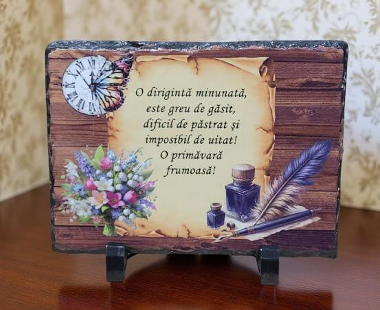 Placa de ardezie, cu mesaj pentru diriginta [2]