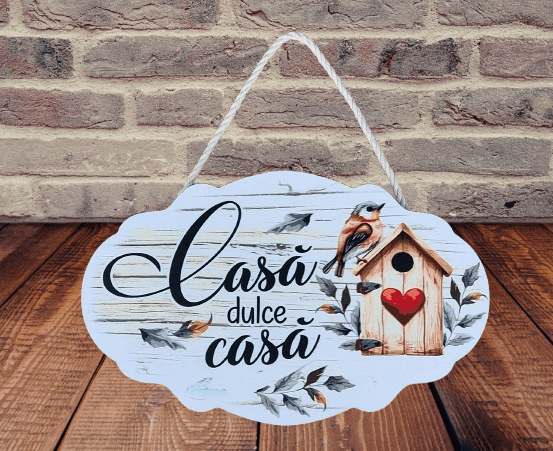 Placa decorativa din lemn cu mesaj „Casa dulce casa”-2 [1]