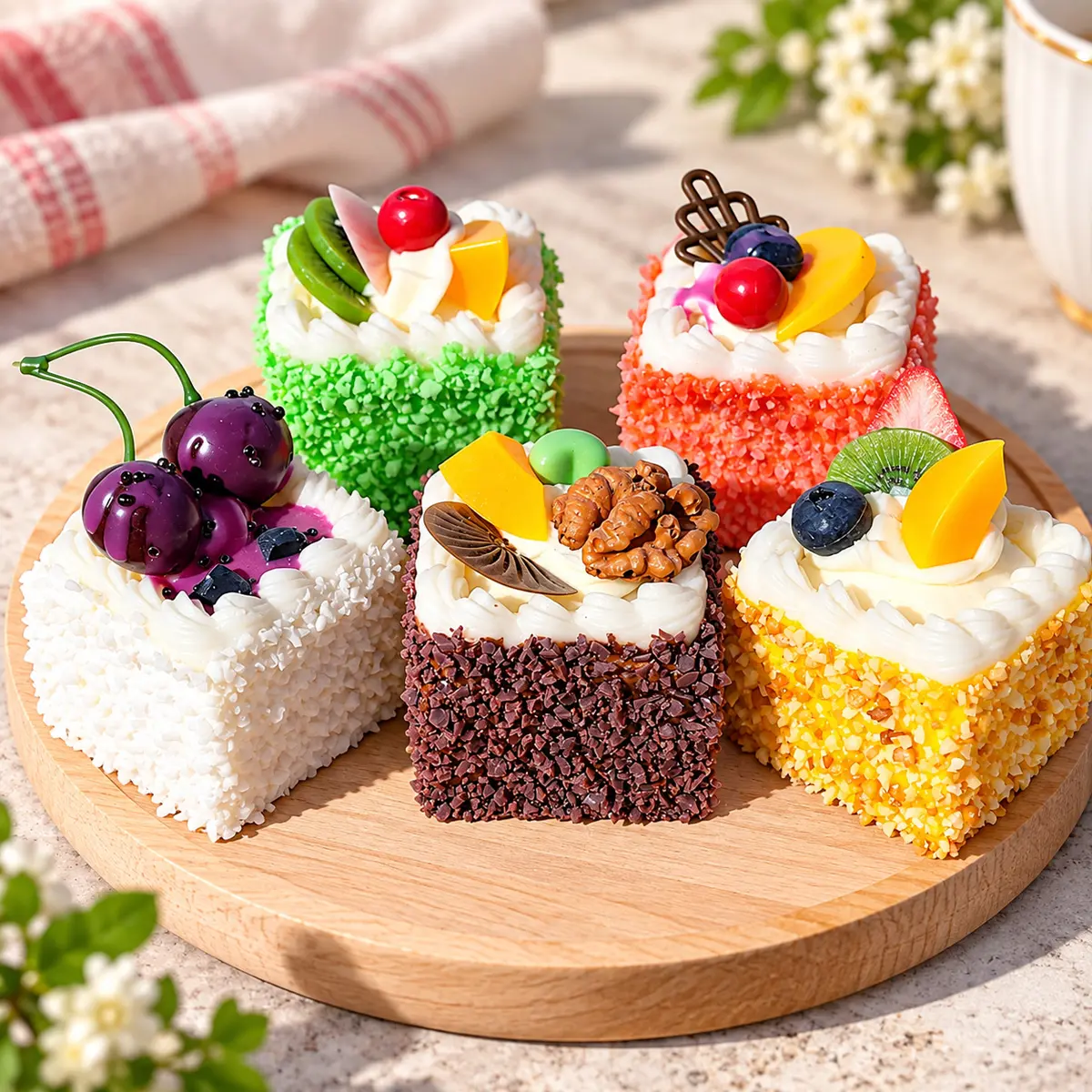 Prăjitură decorativă cu magnet – imitație realistă, 6 × 6 × 5 cm [1]