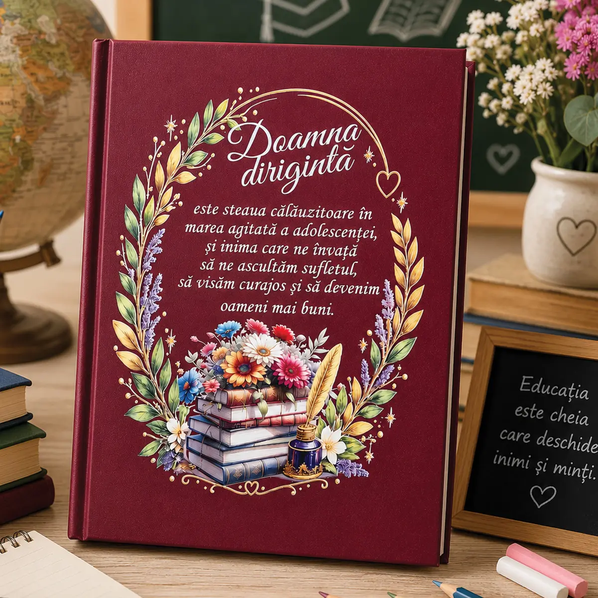 Cadouri pentru profesori și absolvire - Agenda personalizata- cadou pentru diriginta- model 2