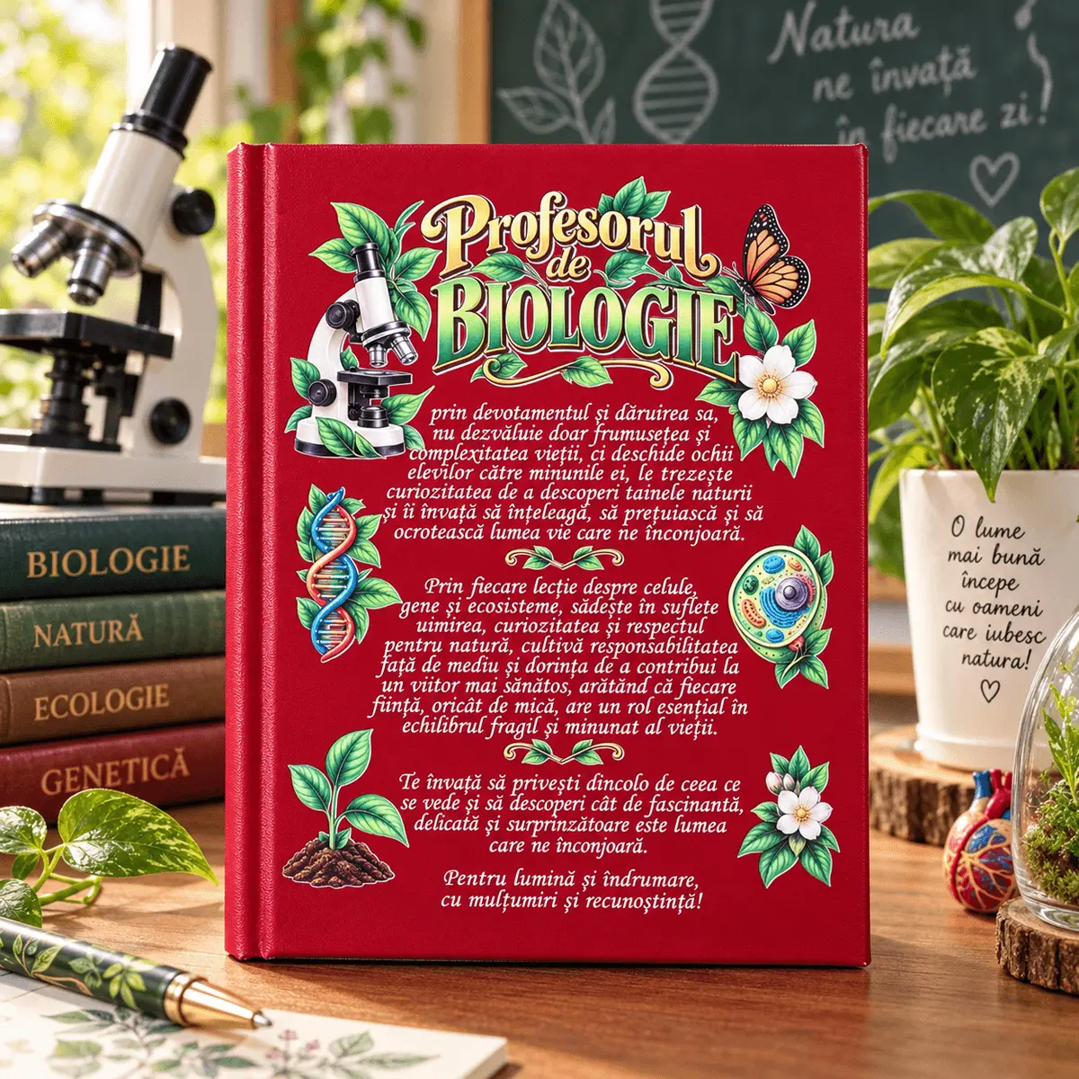 Agendă personalizată pentru profesor de biologie, A5, 22 × 15 cm - imagine principală [0]